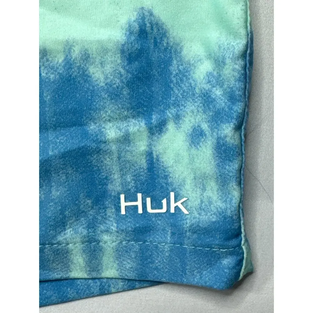 HUK Men's Blue Ombre Lined Drawstring Swim Trunks - Size‎ XXL